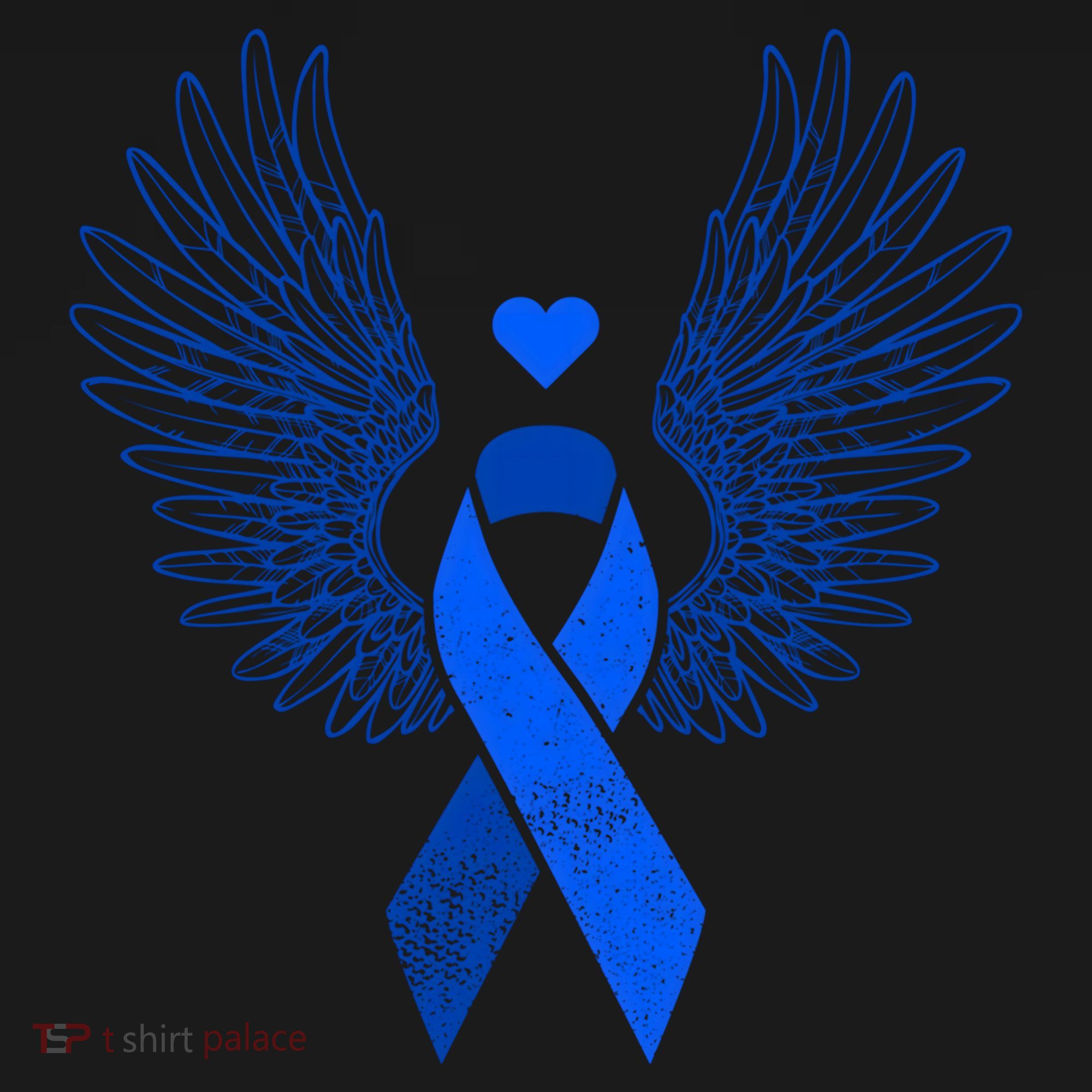Winged Blue Ribbon Colon Cancer Awareness Cute Gift Women's Hoodie