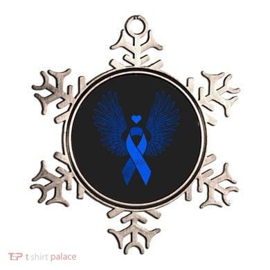 Winged Blue Ribbon Colon Cancer Awareness Cute Gift Ornament