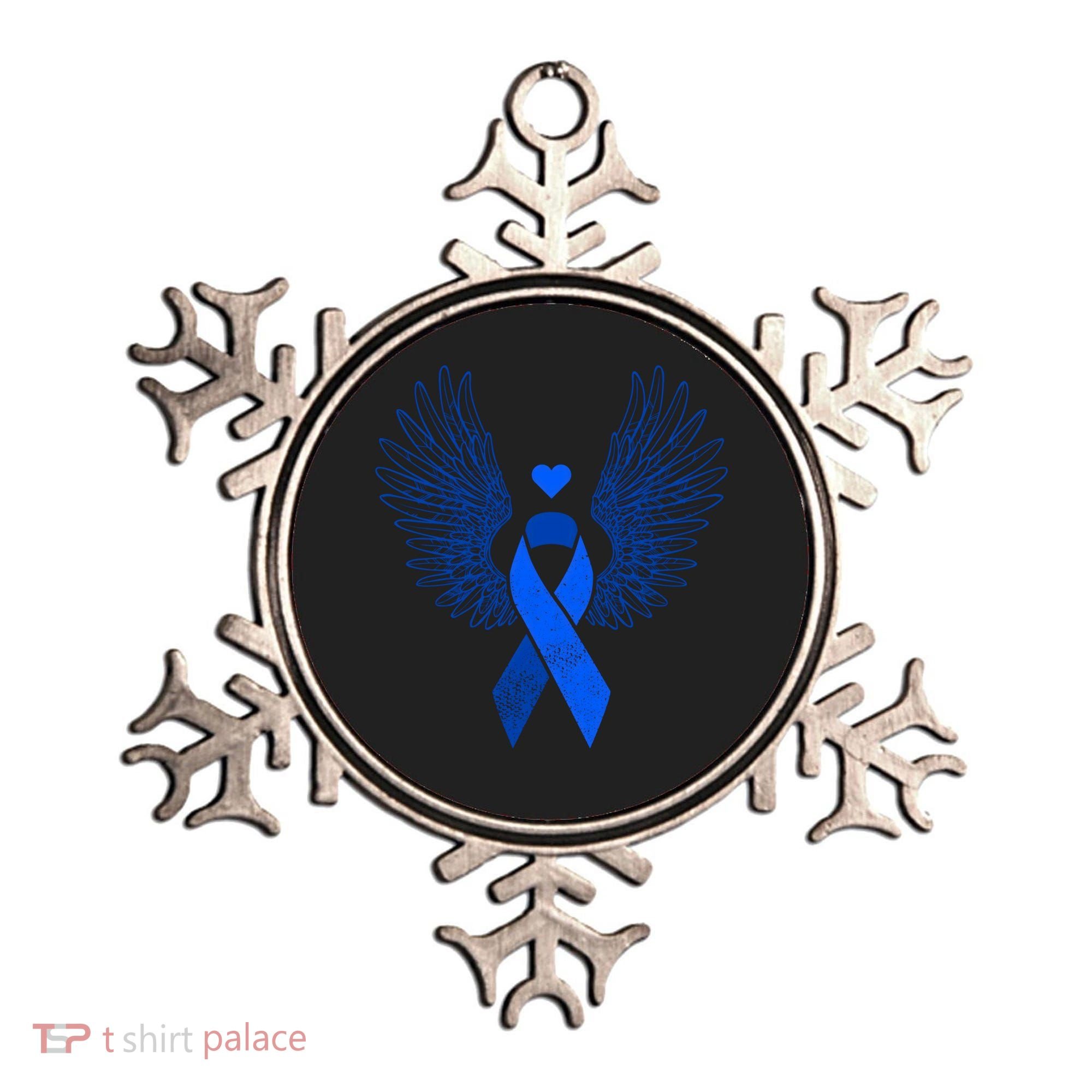 Winged Blue Ribbon Colon Cancer Awareness Cute Gift Ornament