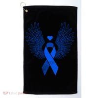 Winged Blue Ribbon Colon Cancer Awareness Cute Gift Golf Towel thumb 0
