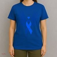 Winged Blue Ribbon Colon Cancer Awareness Cute Gift T-Shirt thumb 4