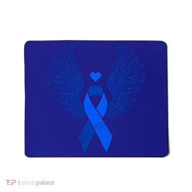 Winged Blue Ribbon Colon Cancer Awareness Cute Gift Mousepad
