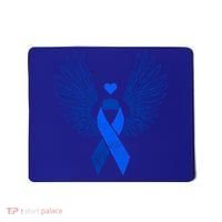 Winged Blue Ribbon Colon Cancer Awareness Cute Gift Mousepad thumb 0