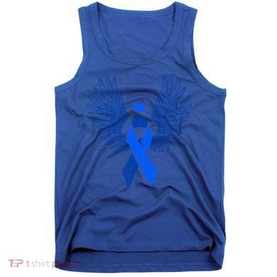 Winged Blue Ribbon Colon Cancer Awareness Cute Gift Tank Top