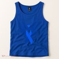 Winged Blue Ribbon Colon Cancer Awareness Cute Gift Tank Top thumb 2