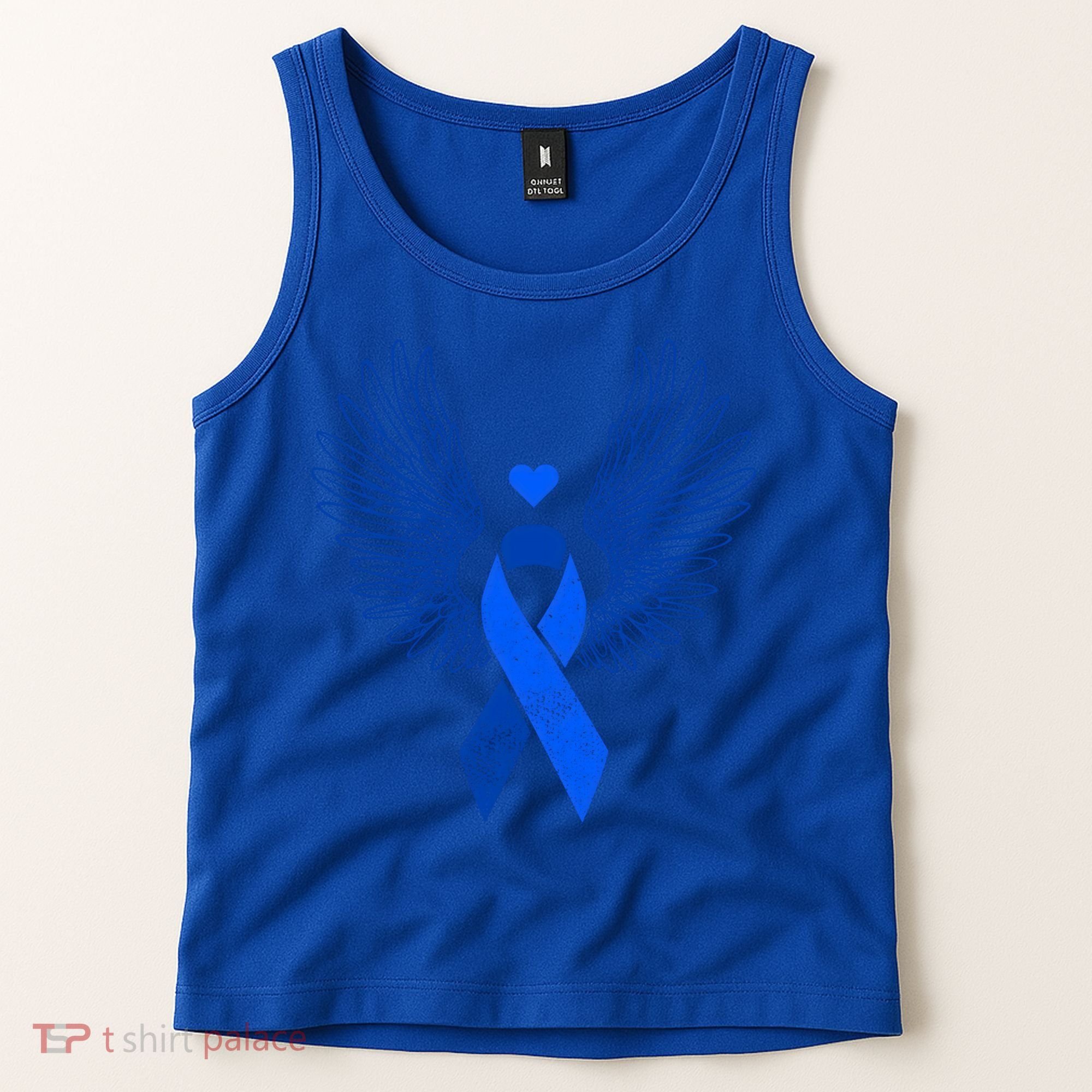 Winged Blue Ribbon Colon Cancer Awareness Cute Gift Tank Top