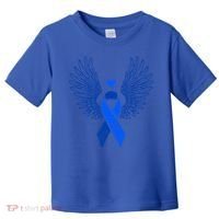 Winged Blue Ribbon Colon Cancer Awareness Cute Gift Toddler T-Shirt thumb 0