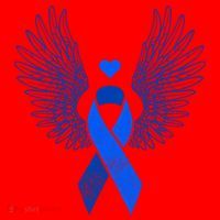 Winged Blue Ribbon Colon Cancer Awareness Cute Gift Santa Hat thumb 1