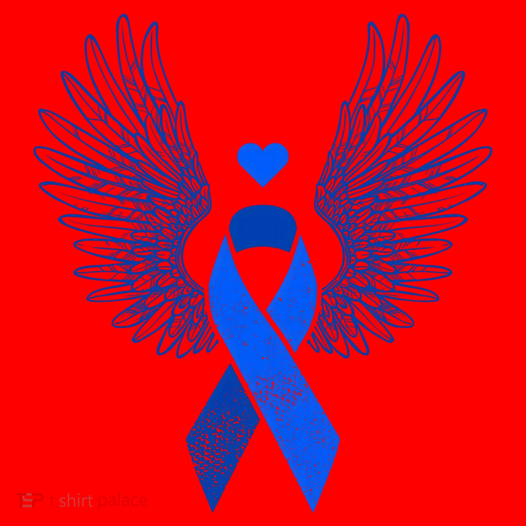 Winged Blue Ribbon Colon Cancer Awareness Cute Gift Santa Hat