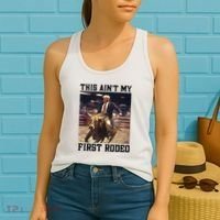 Western Bull Rider Trump AinT My First Rodeo Arena Women's Tank Top thumb 2