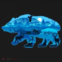 Wildlife Bear Silhouette Night Forest Backpack thumb 2