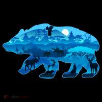 Wildlife Bear Silhouette Night Forest Ornament thumb 1