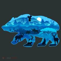 Wildlife Bear Silhouette Night Forest Infant Baby Jersey Bodysuit thumb 2
