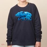 Wildlife Bear Silhouette Night Forest Women's Sweatshirt thumb 0