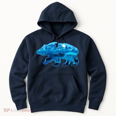 Wildlife Bear Silhouette Night Forest Hoodie
