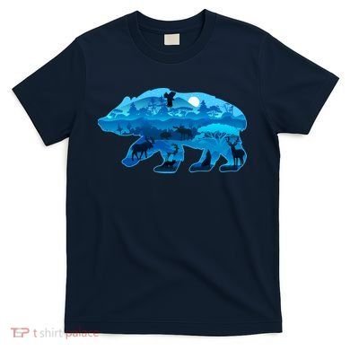 Wildlife Bear Silhouette Night Forest T-Shirt