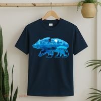 Wildlife Bear Silhouette Night Forest T-Shirt thumb 2