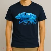 Wildlife Bear Silhouette Night Forest T-Shirt thumb 3