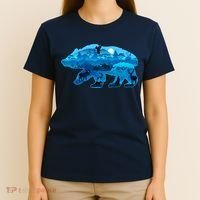 Wildlife Bear Silhouette Night Forest T-Shirt thumb 4
