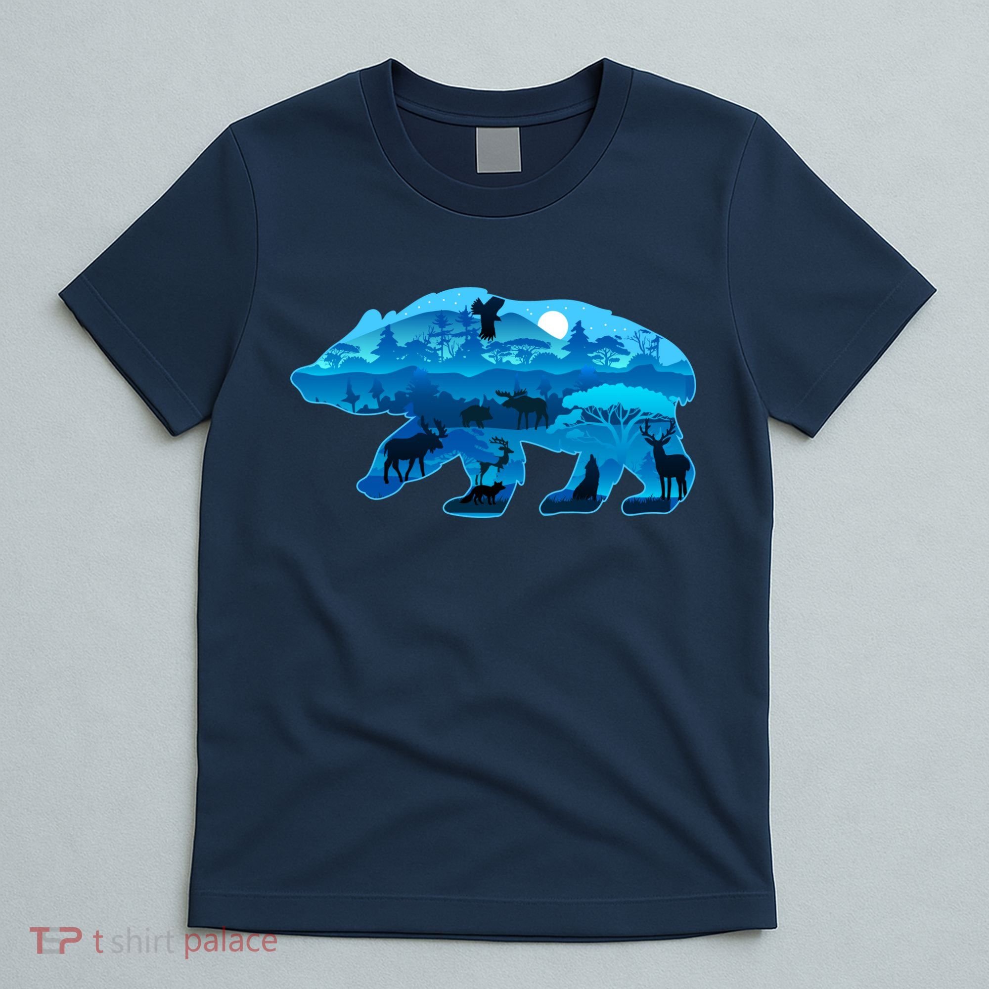 Wildlife Bear Silhouette Night Forest T-Shirt