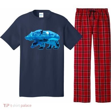 Wildlife Bear Silhouette Night Forest Pajama Set