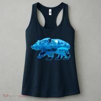 Wildlife Bear Silhouette Night Forest Women's Tank Top thumb 3