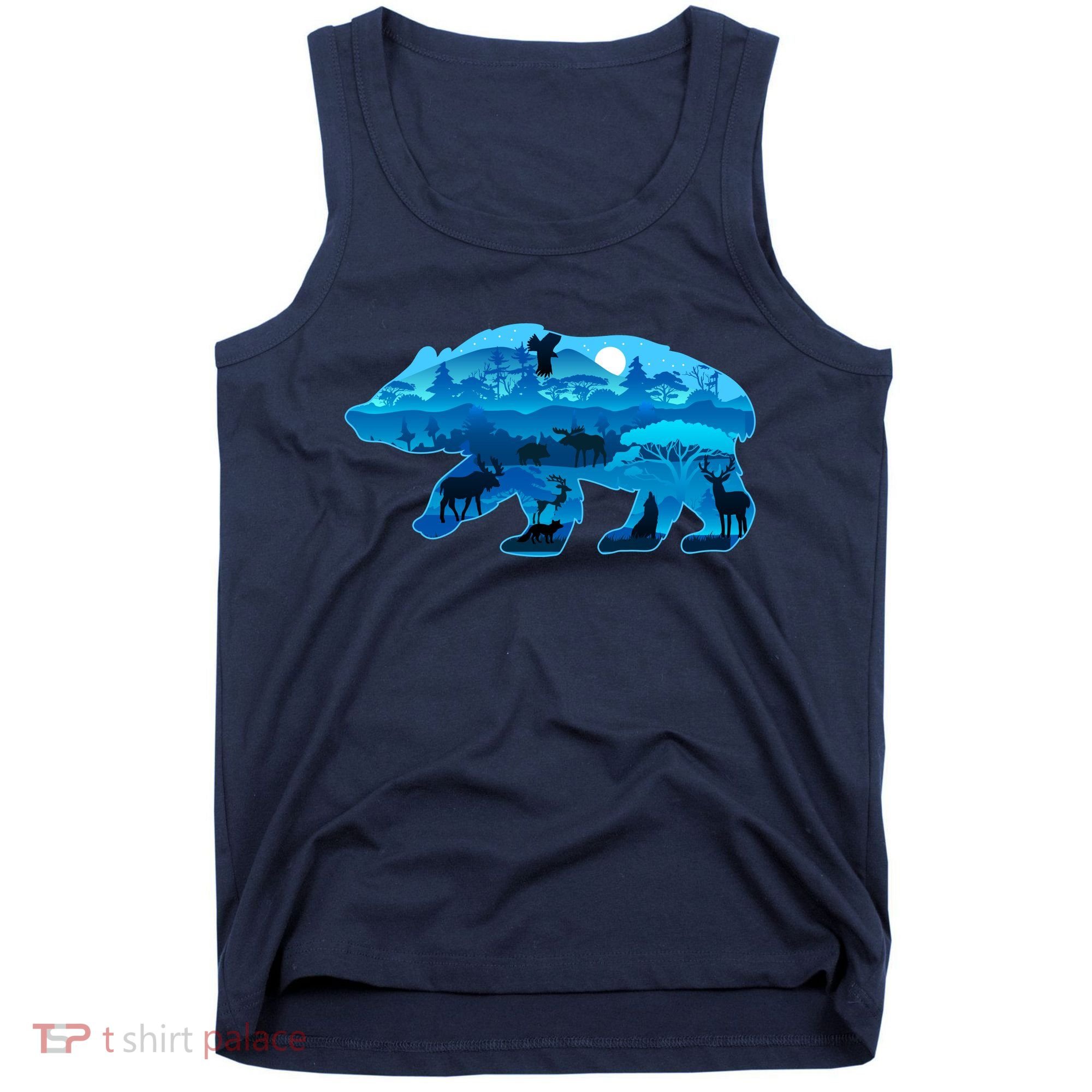 Wildlife Bear Silhouette Night Forest Tank Top