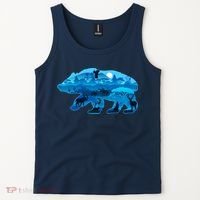 Wildlife Bear Silhouette Night Forest Tank Top thumb 2