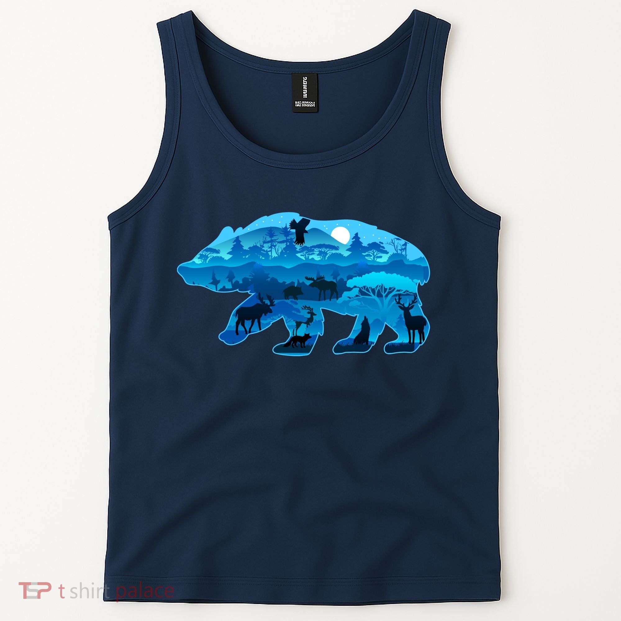 Wildlife Bear Silhouette Night Forest Tank Top