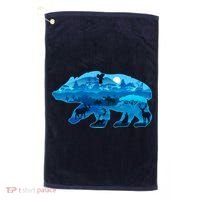Wildlife Bear Silhouette Night Forest Golf Towel thumb 0