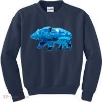 Wildlife Bear Silhouette Night Forest Kids Sweatshirt thumb 0