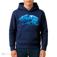 Wildlife Bear Silhouette Night Forest Kids Hoodie thumb 4