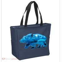 Wildlife Bear Silhouette Night Forest Tote Bag thumb 2