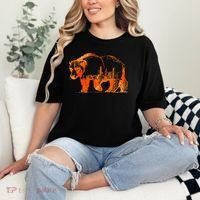 Walking Bear Silhouette Downtown Chicago City Skyline Gift Comfort Colors T-Shirt thumb 2