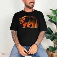 Walking Bear Silhouette Downtown Chicago City Skyline Gift Comfort Colors T-Shirt thumb 3