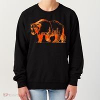 Walking Bear Silhouette Downtown Chicago City Skyline Gift Women's Sweatshirt thumb 0
