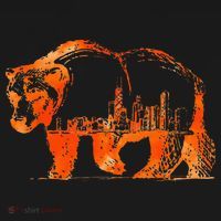 Walking Bear Silhouette Downtown Chicago City Skyline Gift Doggie Tank thumb 4