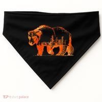 Walking Bear Silhouette Downtown Chicago City Skyline Gift USA-Made Doggie Bandana thumb 0
