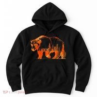 Walking Bear Silhouette Downtown Chicago City Skyline Gift Hoodie thumb 0