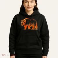 Walking Bear Silhouette Downtown Chicago City Skyline Gift Hoodie thumb 5