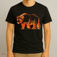 Walking Bear Silhouette Downtown Chicago City Skyline Gift T-Shirt thumb 3