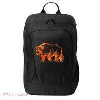 Walking Bear Silhouette Downtown Chicago City Skyline Gift City Backpack thumb 0