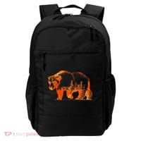 Walking Bear Silhouette Downtown Chicago City Skyline Gift Backpack thumb 0