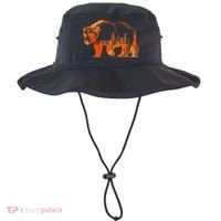 Walking Bear Silhouette Downtown Chicago City Skyline Gift Bucket Hat thumb 0