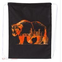 Walking Bear Silhouette Downtown Chicago City Skyline Gift Drawstring Bag thumb 0