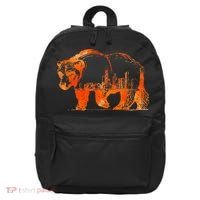 Walking Bear Silhouette Downtown Chicago City Skyline Gift 16 in Basic Backpack thumb 0