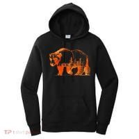 Walking Bear Silhouette Downtown Chicago City Skyline Gift Women's Hoodie thumb 0