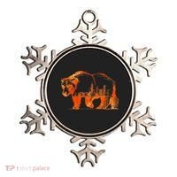 Walking Bear Silhouette Downtown Chicago City Skyline Gift Ornament thumb 0