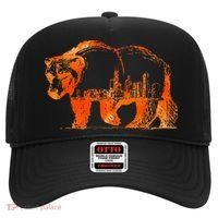 Walking Bear Silhouette Downtown Chicago City Skyline Gift Hat thumb 0