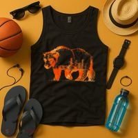 Walking Bear Silhouette Downtown Chicago City Skyline Gift Tank Top thumb 4